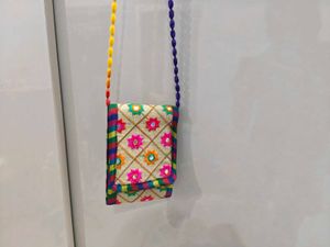 Boho Embroidered Sling Pouch