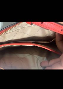 Authentic Michael Kors coral Leather Crossbody Bag
