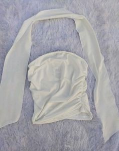 Y2K Tube Top with Scarf Styling