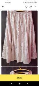 long ethnic white skirt