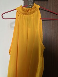 Yellow halter neck top