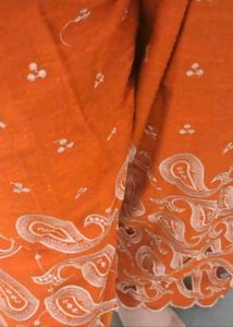 Bright Orange Paisley Kurta Set