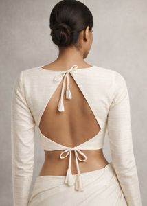 Elegant White backless blouse
