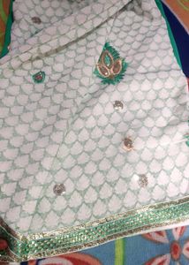 Embellished Saree with stitched Blouse Piece