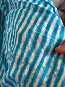 Blue &amp; White Striped Smocked Mini Dress