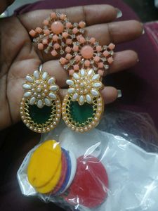 Designer earrings Studs Set with changing plates