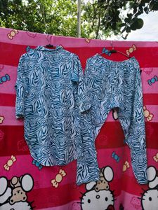 Blue &amp; White Pajama Set