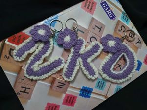 Handmade Crochet Letter Keychain