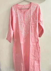 Beautiful Pink Chikankari Kurta