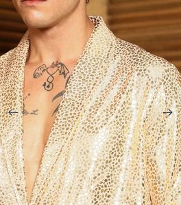 🕺New peice Gold Button-Down Shirt Metallic