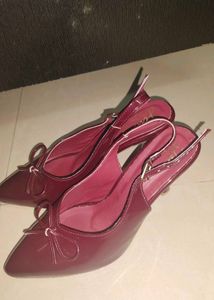 Elegant Burgundy Slingback Heels