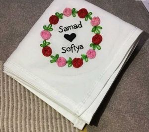 floral Hand-Embroidered handkerchiefs  coustmizati