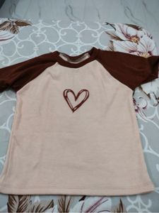 Cute Heart Graphic Crop Top