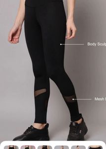 Combo of Black Workout Tights with HRX Active crop