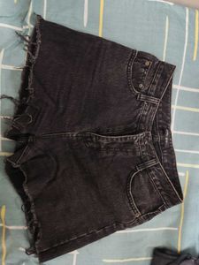 Black Denim Cutoff Shorts