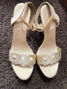 Golden Lightweight New Heels and Rhinestone Detail