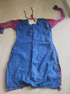 Blue &amp; Pink Floral Kurta