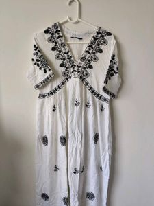 Embroidered White one piece