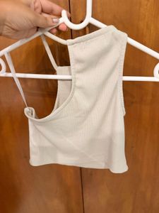 Ribbed Asymmetrical Crop Top