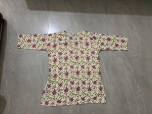 Floral Print Cotton Kurta