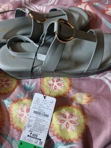 Stylish Grey Flat Sandals