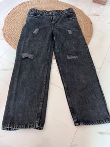 Women's Distressed Wide-Leg Jeans