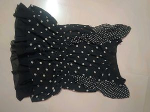 Polka Dot Ruffle Top