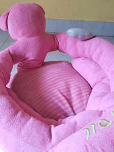 Adorable Pink Plush Baby Seat