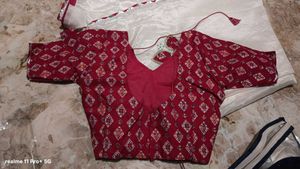 Elegant white Saree with Red Border