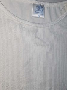 Cream Textured Crop Top