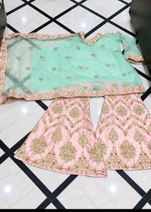 Elegant Mint Green Kurta Set with Palazzo