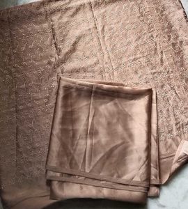 unstitched 2piece Chikankari satin Silk full suit