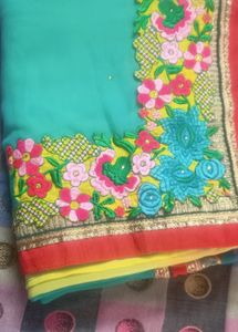 Beautiful Saree Yellow And Rama Green Combination