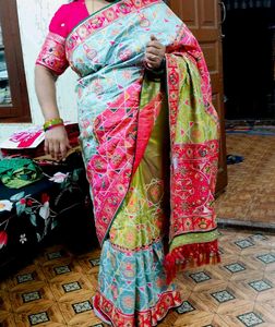 Pastel Multicolour Embroidered Saree