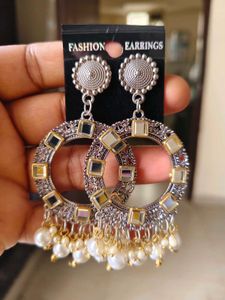 Boho Hoop Earrings with Pearls