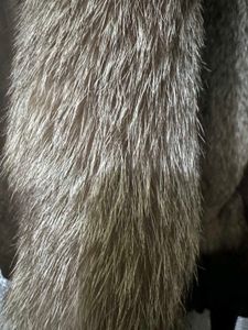 Women's Brown Leather Coat with Fur Collar