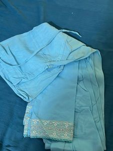 Blue Kurta set with slip and churidar