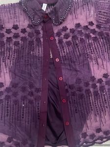 Beautiful Purple Embellished Blouse