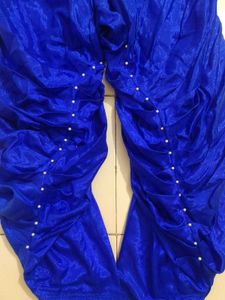 PATIALA SUIT Blue Floral Print and white p