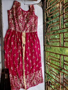 Stunning Red & Gold Embroidered Sharara Suit Set