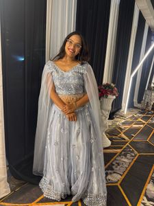 Stunning Light Blue Embellished Lehenga Choli