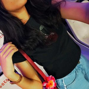 cute black cherry top 🍒
