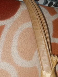 Stylish Tan Shoulder Bag with Scarf Accent
