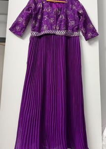 *offer*Elegant Purple Embroidered Dress