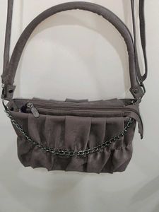 *New*Chic Ruched Shoulder Bag with Chain Accent