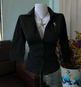 Chic Striped Button-Up Blouse