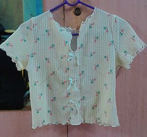 Cute Floral Print Crop Top