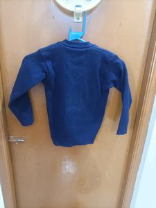 Blue Color V Neck School Sweater