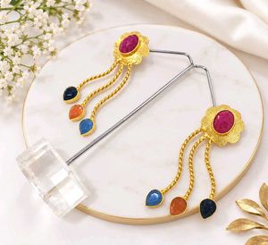 Bohemian Multi-Stone Drop Earrings