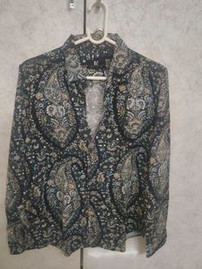 Paisley Print Long Sleeve Button-Up Shirt